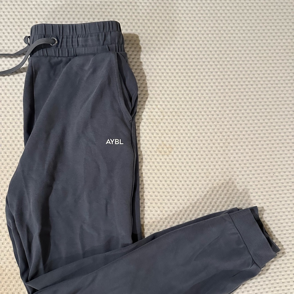 AYBL Grey Blue Sweatpants with Elastic Waistband and Cuffed Ankles